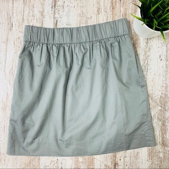 J. Crew Dresses & Skirts - J CREW Gray Sidewalk Skirt w/ Pockets Elastic Waist Womens Size 4 EUC